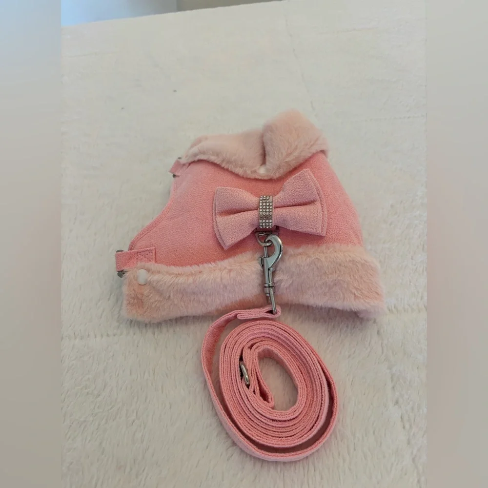 Pink Bow Flurry Animal  Harness with Leash